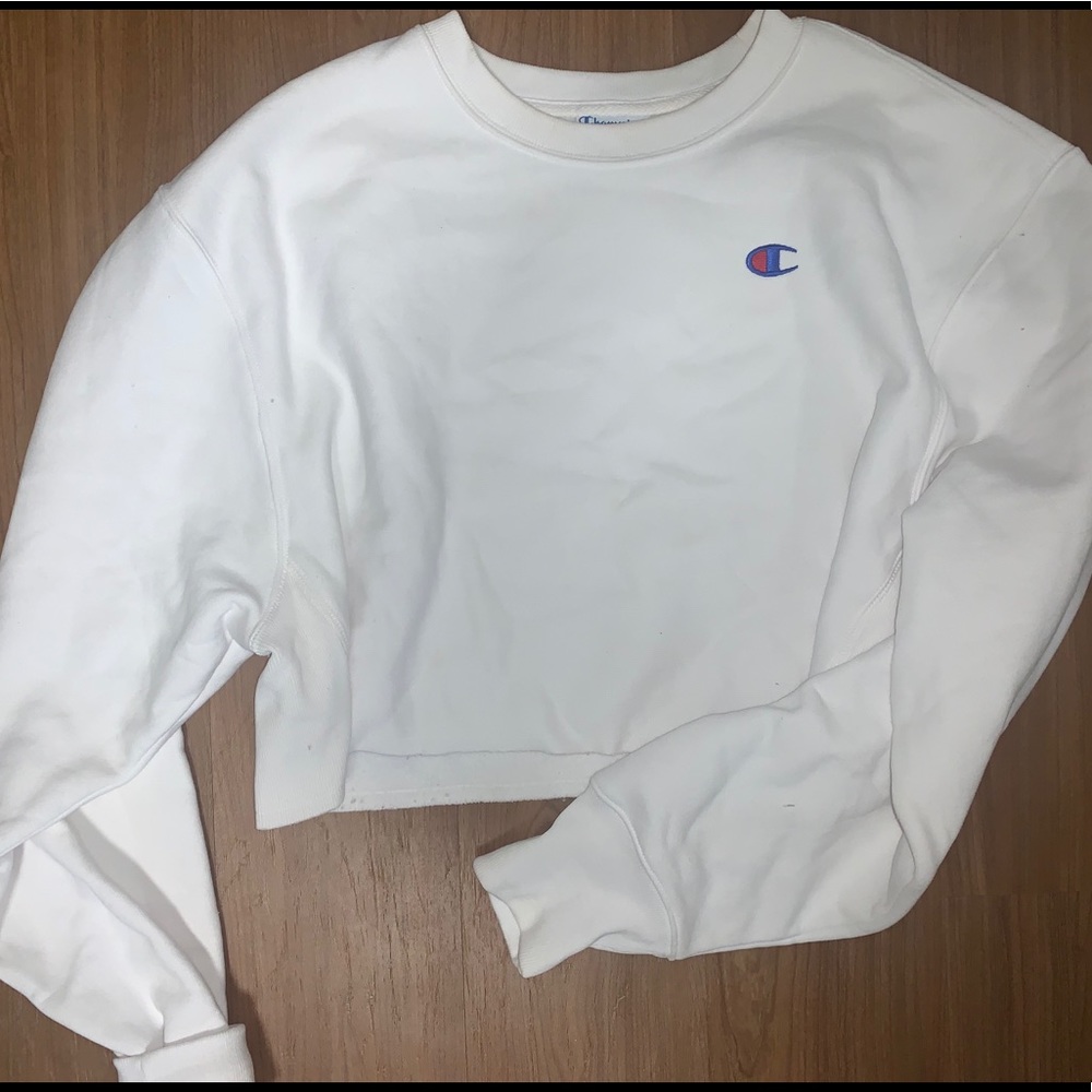 Champion Reverse Weave Cropped White Sweat…